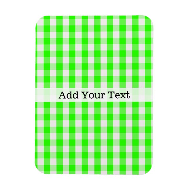Neon Green Gingham Pattern by Shirley Taylor Magnet (Vertical)