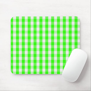 Neon Green Gingham Pattern by Shirley Taylor Mouse Pad