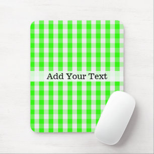 Neon Green Gingham Pattern by Shirley Taylor Mouse Pad