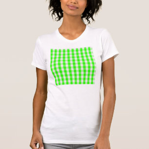 Neon Green Gingham Pattern by Shirley Taylor T-Shirt