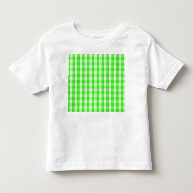 Neon Green Gingham Pattern by Shirley Taylor Toddler T-Shirt (Front)