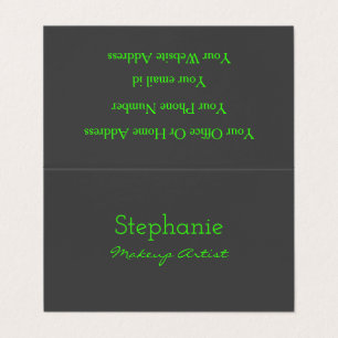 Neon Green Grey Custom Color Makeup Artist Salon Business Card