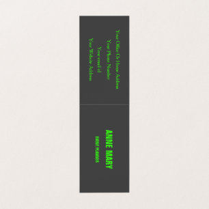 Neon Green Grey Grey Custom Colour Weddings Modern Business Card