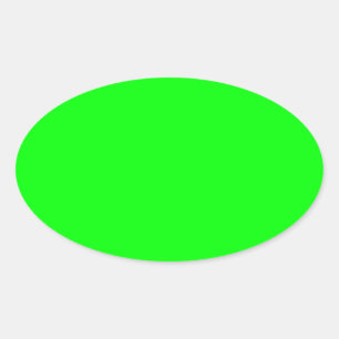 Neon green hex code 00FF00 Oval Sticker