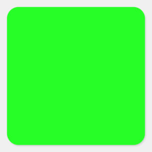 Neon green hex code 00FF00 Square Sticker