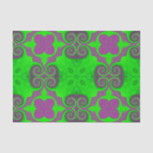 Neon Green & Hot Pink Flower Pattern Tissue Tissue Paper