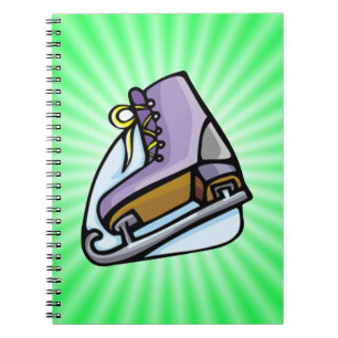 Neon Green Ice Skate. Spiral Notebook