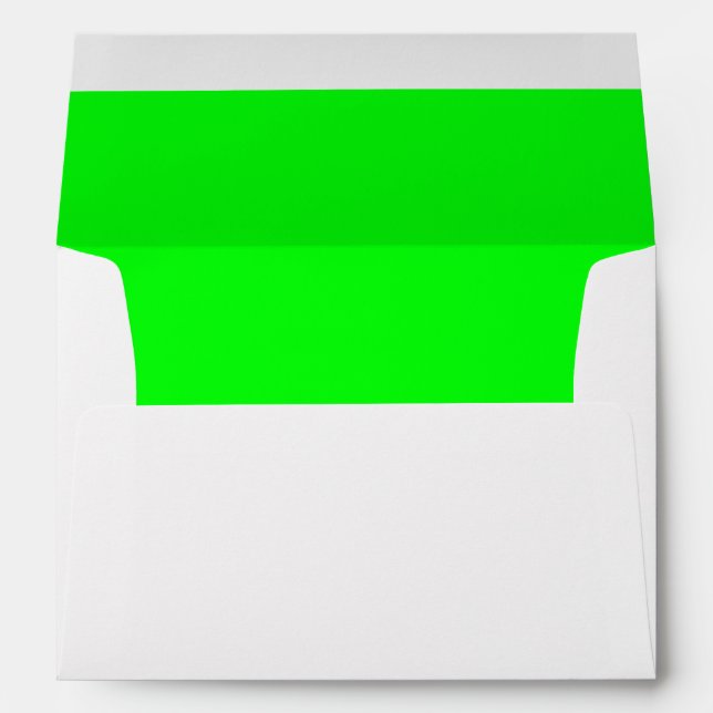 Neon green interior white exterior minimalist envelope (Back (Bottom))
