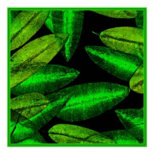Neon Green Leaves Art. Buy Now Poster