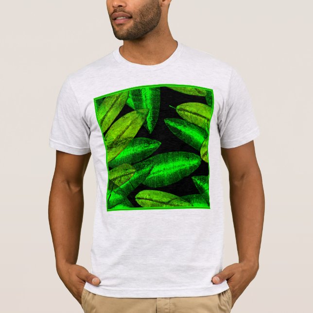 Neon Green Leaves Art. Buy Now T-Shirt (Front)