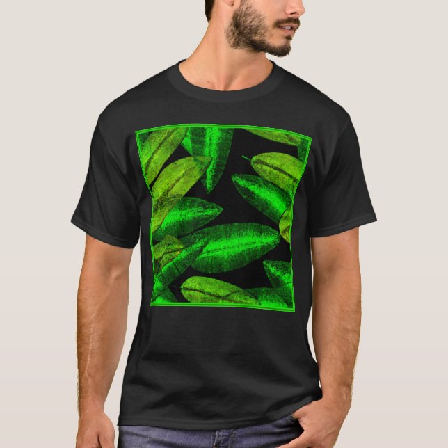 Neon Green Leaves Art. Buy Now T-Shirt (Front)