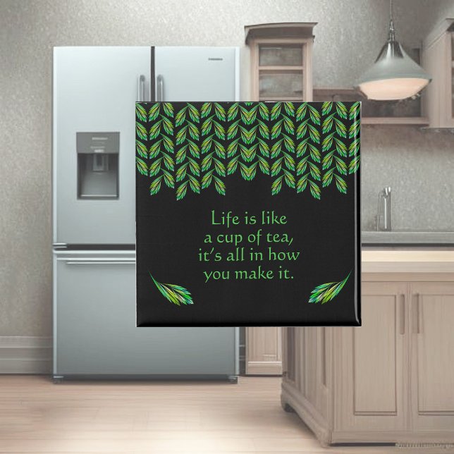 Neon green leaves - fractal art, irish saying,  magnet (Creator Uploaded)