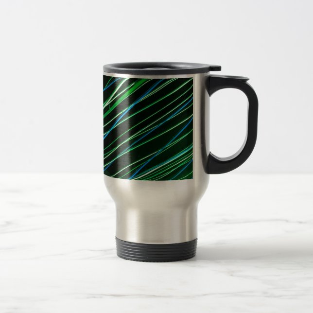 neon green lines travel mug (Right)