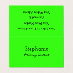 Neon Green Makeup Artist Salon Bright Colorful  Business Card