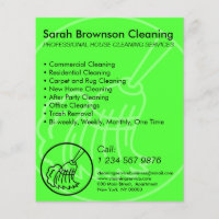 Neon Green Minimal Home Cleaning House Keeper