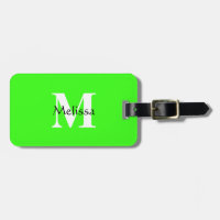 Neon Green Monogram Custom Name Gift Favour Classy