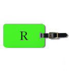 Neon Green Monogram Custom Name Initial Gift Favor
