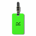 Neon Green Monogram Custom Name Initial Gift Favor