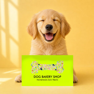 Neon Green Natural Dog Food Business Card