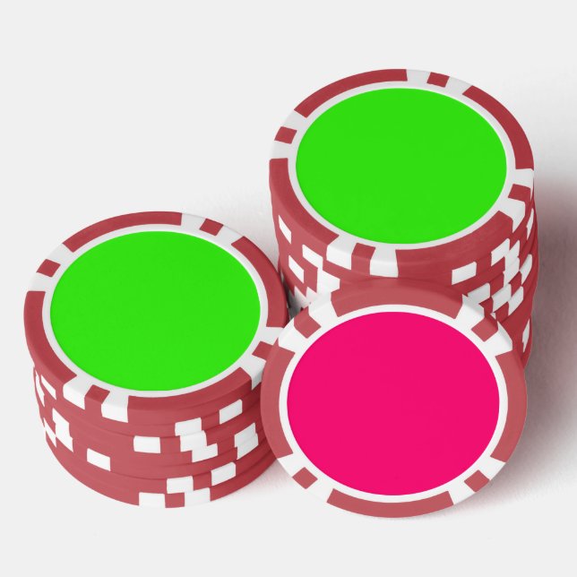 Neon Green & Neon Pink Poker Chip – Customisable (Stack)