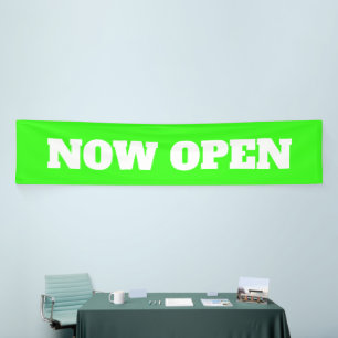 Neon Green Now Open Custom Colour Business 2024 Banner