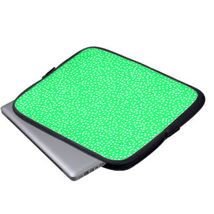 neon green polka dot laptop sleeve