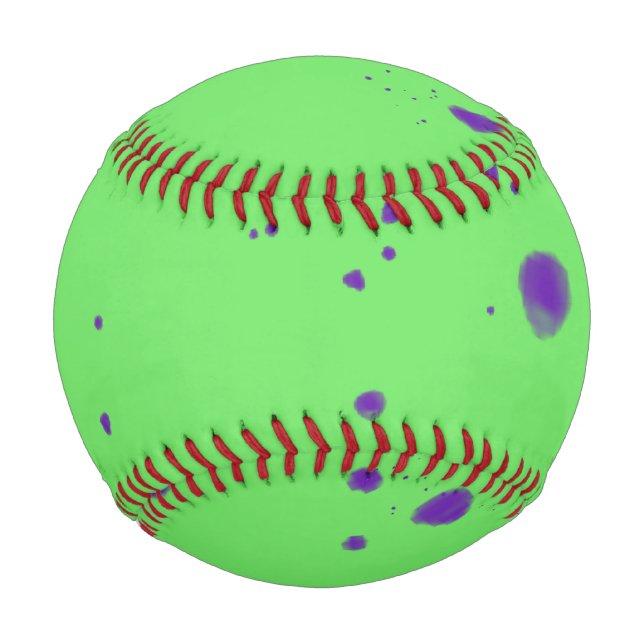 Neon Green Purple Splotches Baseball (Front)
