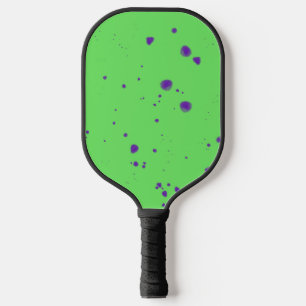 Neon Green Purple Splotches Pickleball Paddle