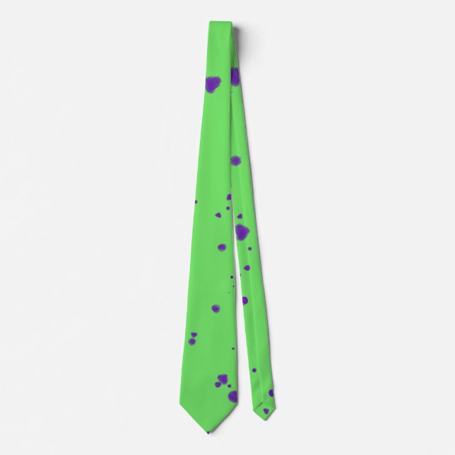 Neon Green Purple Splotches Tie (Front)