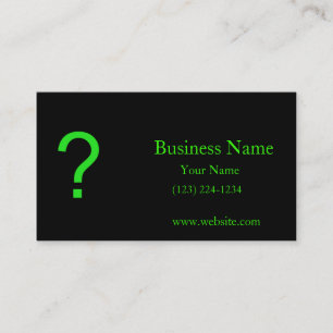 Neon Green Question Mark Business Card