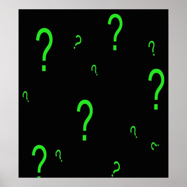 Neon Green Question Mark Poster (Front)