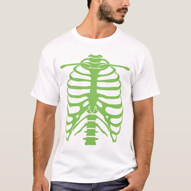 neon green ribcage t-shirt (Front)