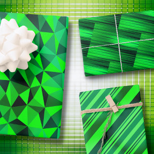 Neon Green Sci-Fi Futuristic Abstract St Patrick's Wrapping Paper Sheet