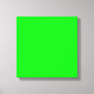 neon green screen, bright solid plain colour cool canvas print