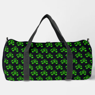 neon green skull duffle bag