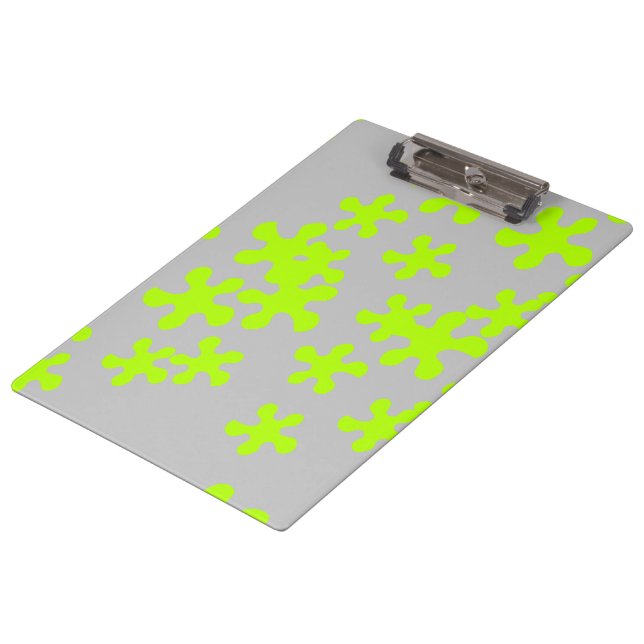 neon green slime grey fun kids clipboard (Angled)