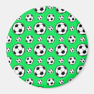 Neon Green Soccer Ball Pattern Magnet