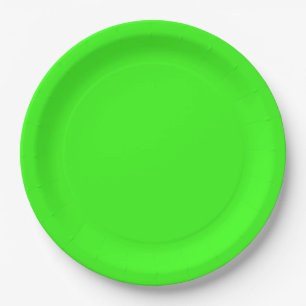 Neon Green Solid Color Classic Paper Plate