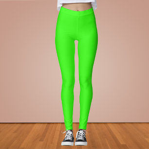 Neon Green Solid Color  Leggings