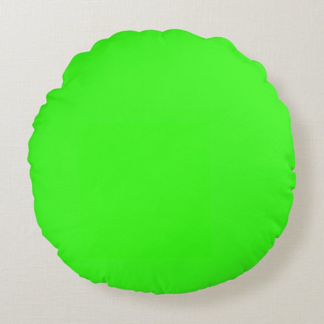 Neon Green Solid Color  Round Cushion (Front)
