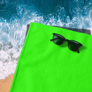 Neon Green Solid Colour Classic Beach Towel