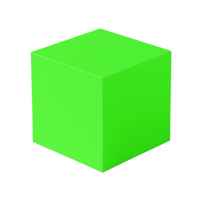 Neon Green Solid Colour | Classic Cube (Front Angled)