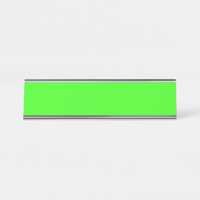 Neon Green Solid Colour | Classic Desk Name Plate (Front)