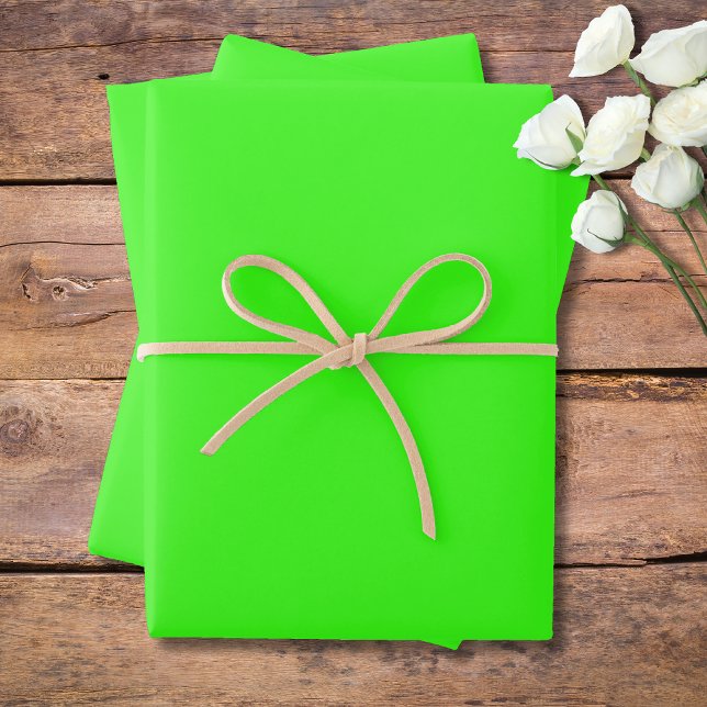 Neon Green Solid Colour | Classic | Elegant Wrapping Paper Sheet (Creator Uploaded)