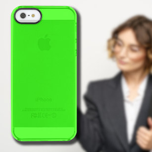 Neon Green Solid Colour   Classic Clear iPhone SE/5/5s Case