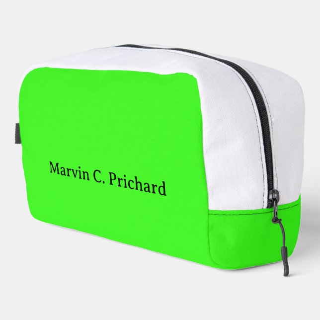 Neon Green Solid Colour Custom name Duffle Bag (Right Corner)