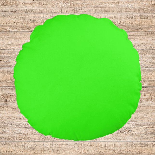 Neon Green Solid Colour Round Cushion (Creator Uploaded)