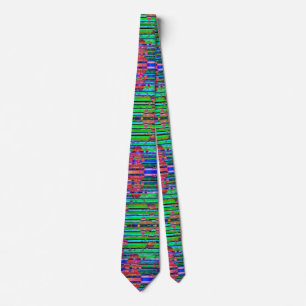Neon Green Striped Neck Tie