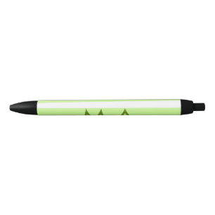 Neon green stripes Greek pattern letter monogram Black Ink Pen