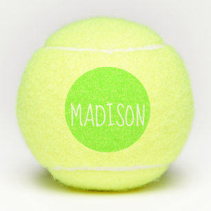 Neon Green Super Cute Custom Name Tennis Balls